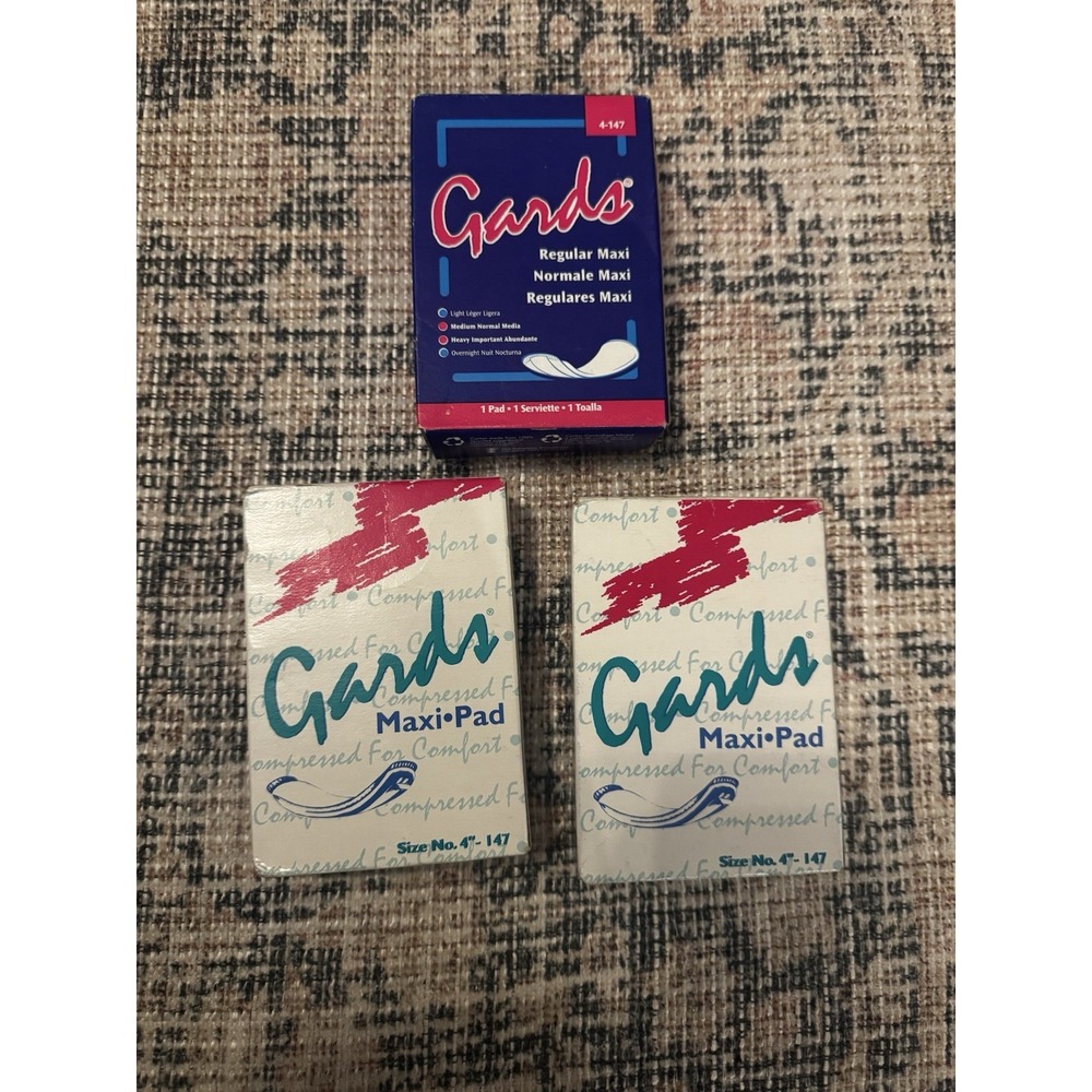 Rare  VTG 90s new Gards Maxi Pads Individually Boxed Travel Packs-  3 Boxes